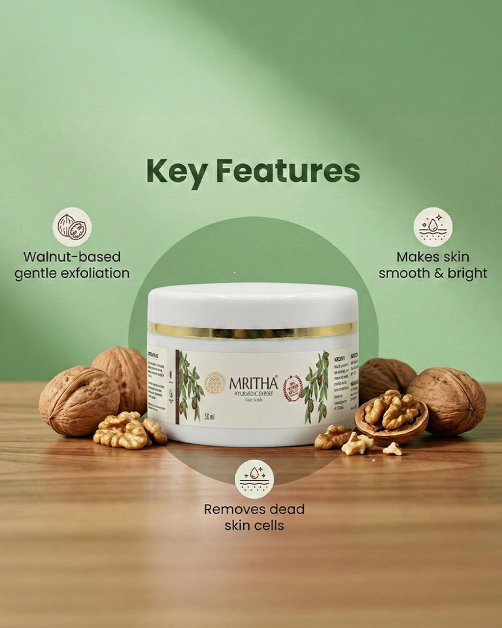 Mritha Vedic - Walnut Face Scrub